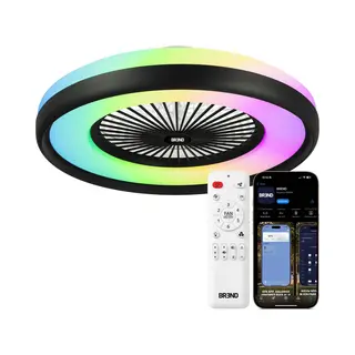 Slimme Plafondlamp Met Ventilator – Plafondventilator Met App En Afstandsbediening - 4800 Lumen - Rgb - 6 Snelheden - Brend Br-2253