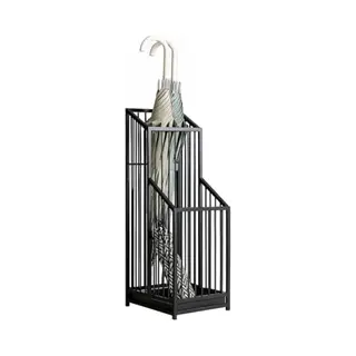 Luxaliving Paraplubak Metaal Zwart Met Lekbak – 62×25×20 Cm