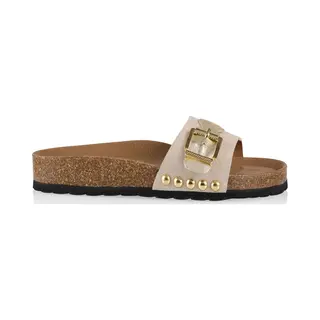 Dwrs Label Dwrs - Java Leren Slippers Beige