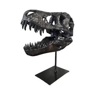 GreatGift T-Rex Xxl Schedel Op Metalen Standaard – Replica – Tyrannosaurus Rex – Dinosaurus – Fossiel – Luxe Decoratie – 30 X 25 Cm