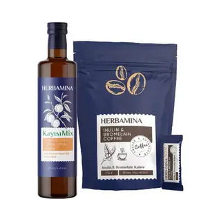 Herbamina Koffie Met Inuline & Bromelaïne (30x3 G) + Abrikozenmix Azijn 250 Ml