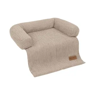 By Cee Cee By Cee Origineel Hondendeken Bank – Hondenkleed Bank - Hondenmand - Premium - Volledig Afritsbaar - Ribstof - Mokka Taupe - 75x90 - Maat S - Senna