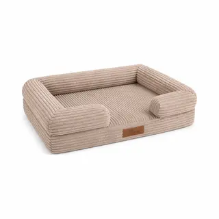 By Cee Cee By Cee Orthopedische Hondenmand – Orthopedisch Hondenkussen – Hondenbed – Ribstof - Voor Kleine Honden - Mokka Taupe - 80x55cm - Nala