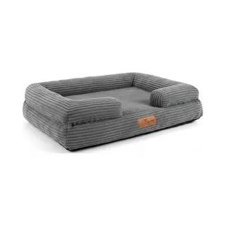 By Cee Cee By Cee Orthopedische Hondenmand – Orthopedisch Hondenkussen – Hondenbed – Ribstof - Voor Middelgrote Honden - Grijs - 108x81cm - Luca