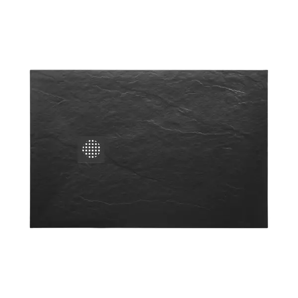 Douchebak Wiesbaden Stonea Rechthoek 90x160cm Antislip Composiet Mat Zwart thumbnail