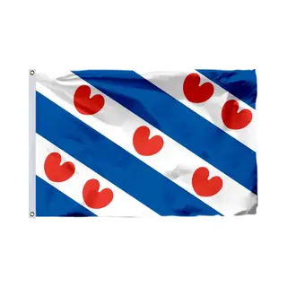 Scoby - Friese Vlag - Frisian Flag - Friesland - 90x150cm - Original Colors - Strong Quality - Inclusief Bevestigingsringen