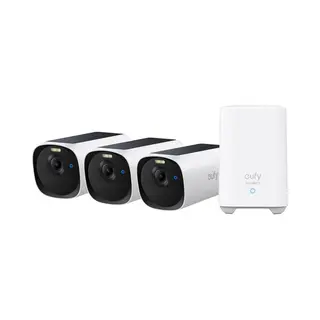 Eufy Security EufyCam E40 3-Cam Set (HomeBase 2), Draadloze Outdoor Beveiligingscamera Met Zonne-energie, 2K-resolutie Met Ingebouwd Zonnepaneel,