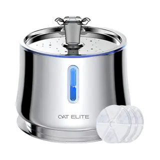 CatElite® - Rvs Drinkfontein Kat | Mist - Waterdispenser Incl. 3 Filters - 2.5L Waterfontein Kat - Kattenfontein - Fluisterstil