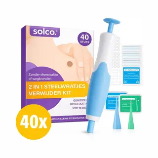 Solco 2 In 1 Steelwratjes Verwijderen Kit - 40 Stuks - Pijnloos - 2-9 Mm - Skin Tag Remover - Steelwratten Verwijderaar