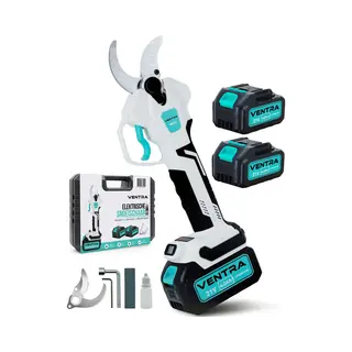 Ventra® Elektrische Snoeischaar - 40mm- Accu Snoeischaar - Takkenschaar - 4000mAh Accu - Lcd Scherm - Brushless - Incl. Opbergkoffer En Reservemessen