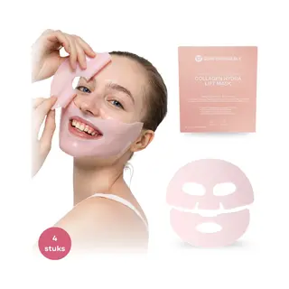 Comformidable Collagen Glow Boost Mask - Collagen Face Mask - Pack Of 4 - Moisturising Glow Face Mask - Brightening Cloth Mask - Two Piece Face Mask - Nourishing