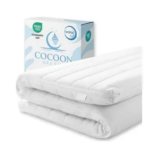 Cocoon Dreams Topmatras - 90x200 - Topper Hr Koudschuim - 12cm - Afritsbaar Wasbaar Tijk - Orthopedisch - Anti-allergisch - Gemiddeld Hardheid - Hybrid -