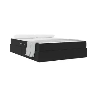 VidaXL Opbergbed Met Matras Met Matras Zwart 140 X 200 Cm Fluweel