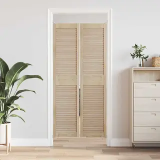 VidaXL Kastdeur 2 Pcs Naturel 170 X 2, 1 X 39, 5 Cm Massief Grenenhout