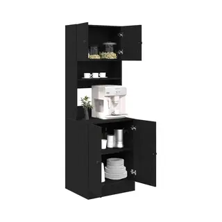 VidaXL Keukenbuffet Zwart Eiken 60 X 50 X 180 Cm