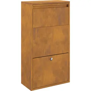 Vidaxl - Paketdrop-box Mit Speicher Mit Tür Braun 44 X 22 X 82 Cm Stahl