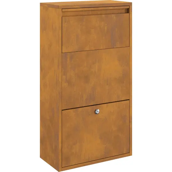Vidaxl - Paketdrop-box Mit Speicher Mit Tür Braun 44 X 22 X 82 Cm Stahl thumbnail