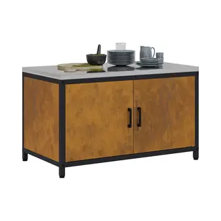 Kitchen Storage Cabinet With Shelf Rusty Weathering Steel Vidaxl