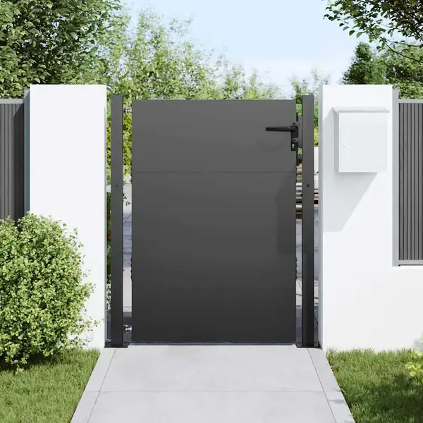Garden Gate With Lock Black 105 X 125 Cm Powder-coated Steel Vidaxl thumbnail