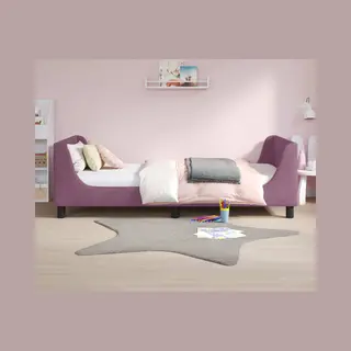VidaXL Kinderbettgestell Mit Kopfteil Lila 80 X 200 Cm Samt