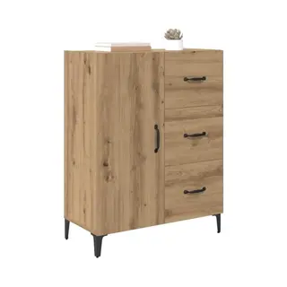 VidaXL Ambachtelijk Dressoir Van Eiken, 69, 5 X 34 X 90 Cm, Hout, Moderne Opslag Voor Je Woonkamer, Rechthoekig Dressoir, Veel Oplossingen Voor Het