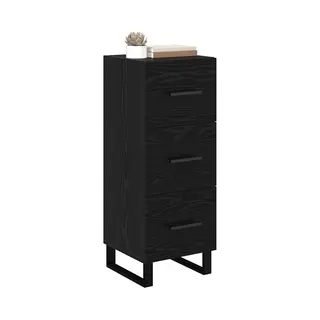VidaXL Dressoir Met Lade Zwart Eiken 34, 5 X 34 X 90 Cm