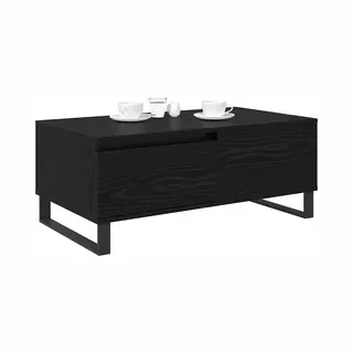 VidaXL Salontafel Met Lade Zwart Eiken 90 X 50 X 36, 5 Cm Bewerkt Hout