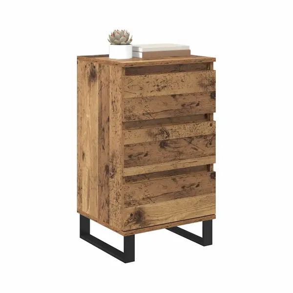 VidaXL Dressoir Met Lade Oud Hout Bewerkt Hout thumbnail