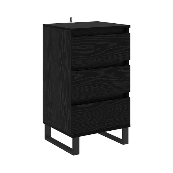 VidaXL Dressoir Met Lade Zwart Eiken Bewerkt Hout thumbnail