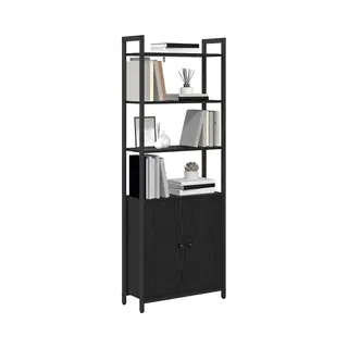 VidaXL Boekenkast Zwart Eiken 60 X 24 X 161 Cm Bewerkt Hout