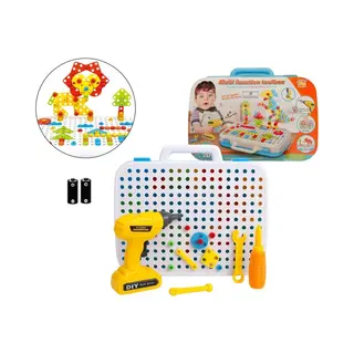 Goodz4All 107-Delig Educatief Speelgoed Constructie-3D Puzzel Met Batterijen - Bouwspeelgoed Elektrische Boor Schroefmachine - Speelgoed
