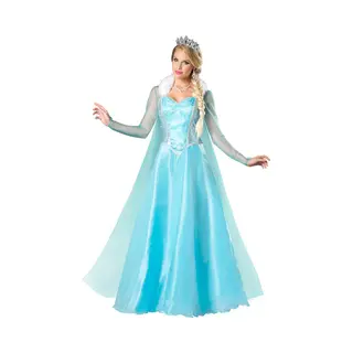 Joya Party® Verkleed Jurk Volwassenen | Blauwe Glamour Jurk | Carnaval Verkleedjurk Dames | Prinsessenjurk Vrouwen | Ijsprinces | Carnavalskleding |