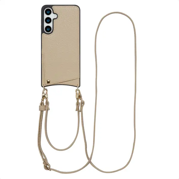 Selencia Nova Backcover Met Koord En Pashouder - Geeignet Für Samsung Galaxy S24 Plus/ S25 Plus - Beige thumbnail