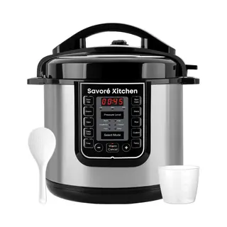 Savoré Kitchen Pressure Cooker 6L – Tot 6 Pers. – Pfas-vrij – 29 × 33, 5 Cm – Snelkookpan, Rijstkoker, Slowcooker, Stomer, Sous-vide &
