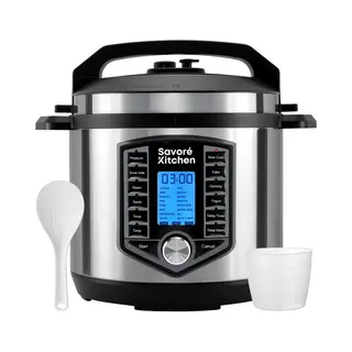 Savoré Kitchen Pressure Cooker 6L – Tot 6 Pers. – Pfas-vrij – 29 × 33, 5 Cm – Snelkookpan, Rijstkoker, Slowcooker, Stomer, Sous-vide &