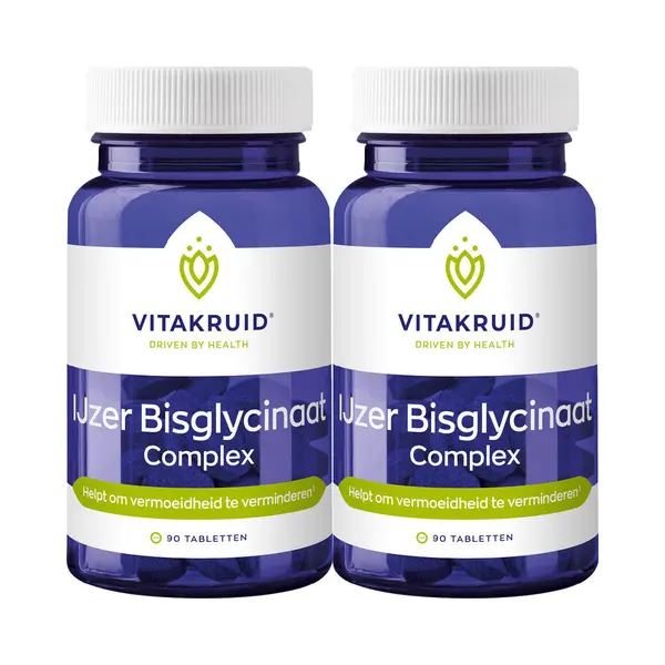 2x Vitakruid Ijzer Bisglycinaat Complex 90 Tabletten thumbnail