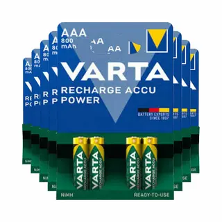8x Varta Recharge Accu Power Oplaadbare Batterijen Aaa 800mAh 4 Stuks