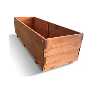 IvoQ Houten Plantenbak – 120x40x32 Cm – Massief Fsc Hout – Weerbestendig – Voor Terras, Tuin Of Balkon