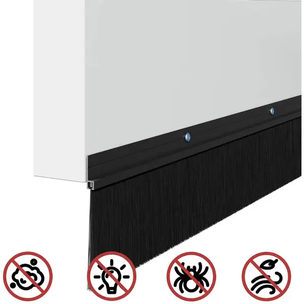 VidaXL Schroefbare Deurborstelafdichtingen 6 Pcs Zwart 100 Cm thumbnail