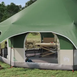VidaXL Familietent Groen 10-persoons 185T Polyester Met Pu Coating