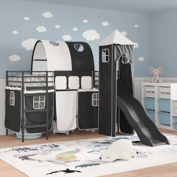 VidaXL Kids'loftbedframe Zwart 99, 5 X 190 Cm Metaal thumbnail