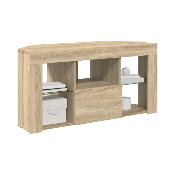 VidaXL Hoek Led Tv Cabinet Sonoma Eik 100 X 40 X 50 Cm Bewerkt Hout thumbnail