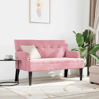 VidaXL Chesterfield Bank Roze 112 X 65, 5 X 75 Cm Fluweel