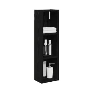 VidaXL Badkamer Wandkast Zwarte Eik 20 X 14 X 70 Cm Geconstrueerd Hout
