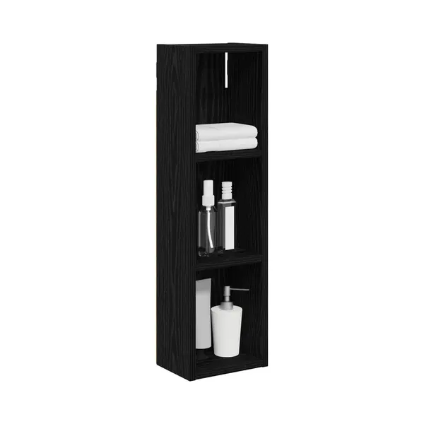 VidaXL Badkamer Wandkast Zwarte Eik 20 X 14 X 70 Cm Geconstrueerd Hout thumbnail