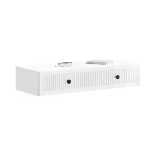VidaXL Wandgemonteerde Zijtafel Hoogglans Wit 87, 5 X 34, 5 X 17 Cm