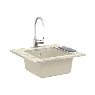 VidaXL Wasbak Beige 430 X 460 Mm 80% Kwarts En 20% Hars
