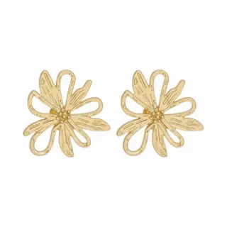 Nuvex Goudkleurige Oorbellen Voor Dames – Oorstekers Met Bloem Design – Elegante Bloemen Oorbellen