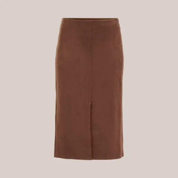 We Fashion Dames Midi Rok Met Suéde Look - Curve thumbnail