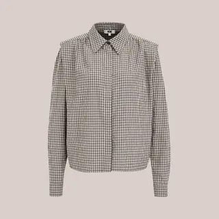 We Fashion Dames Blouse Met Schouderaccent En Ruit